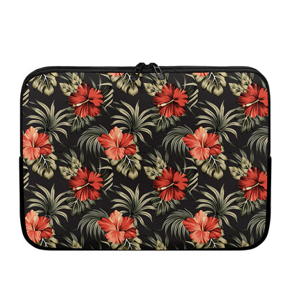 Vintage Tropical Hibiscus Floral Print Laptop Sleeve