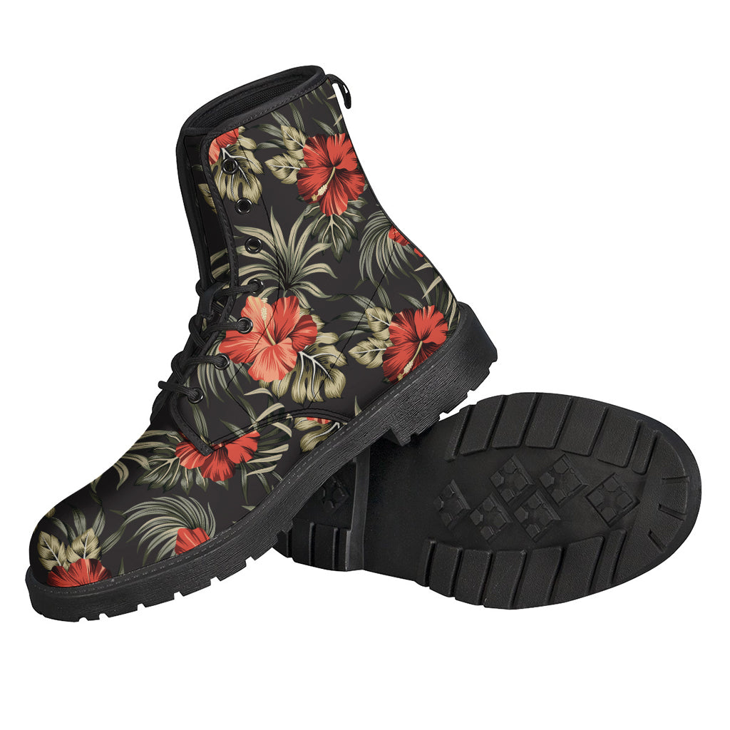 Vintage Tropical Hibiscus Floral Print Backpack