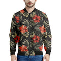 Vintage Tropical Hibiscus Floral Print Men's Bomber Jacket