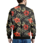 Vintage Tropical Hibiscus Floral Print Men's Bomber Jacket