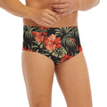 Vintage Tropical Hibiscus Floral Print Men's Briefs