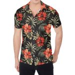 Vintage Tropical Hibiscus Floral Print Men's Shirt