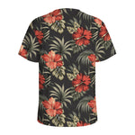 Vintage Tropical Hibiscus Floral Print Men's Sports T-Shirt
