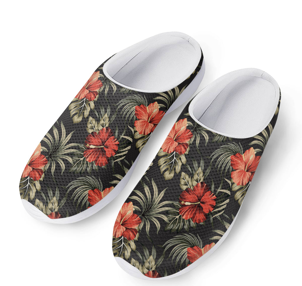 Vintage Tropical Hibiscus Floral Print Mesh Casual Shoes