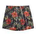Vintage Tropical Hibiscus Floral Print Mesh Shorts