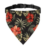 Vintage Tropical Hibiscus Floral Print Over The Collar Dog Bandana