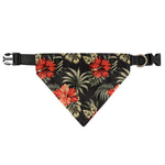 Vintage Tropical Hibiscus Floral Print Over The Collar Dog Bandana