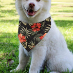 Vintage Tropical Hibiscus Floral Print Over The Collar Dog Bandana