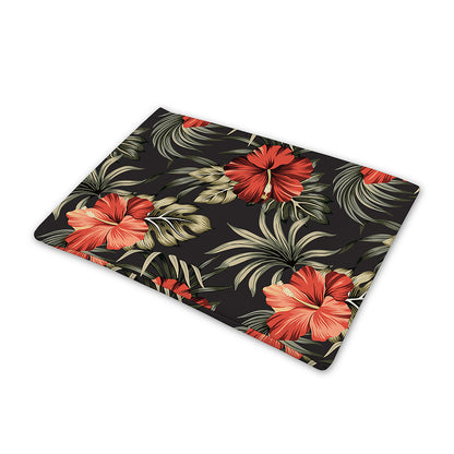 Vintage Tropical Hibiscus Floral Print Pet Cooling Mat Cover