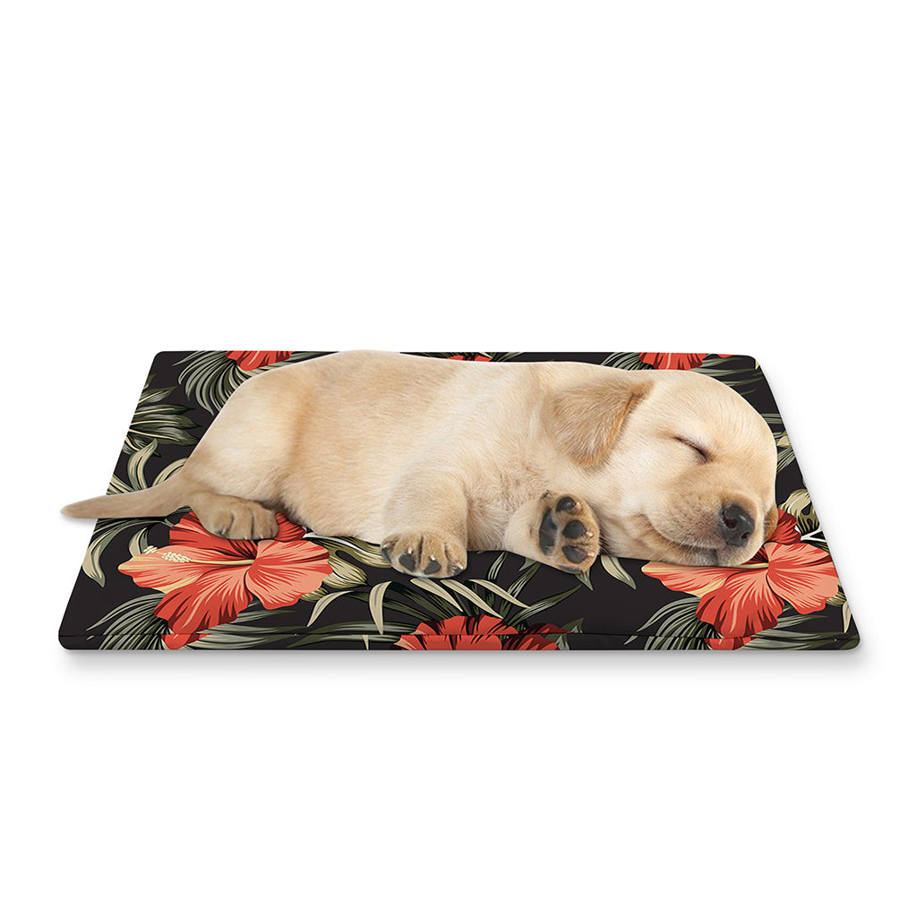 Vintage Tropical Hibiscus Floral Print Pet Cooling Mat Cover