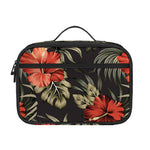 Vintage Tropical Hibiscus Floral Print Portable Lunch Bag