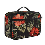 Vintage Tropical Hibiscus Floral Print Portable Lunch Bag