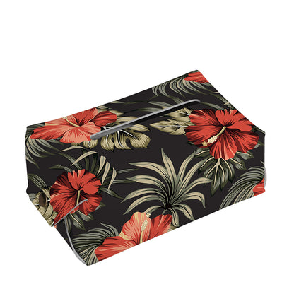 Vintage Tropical Hibiscus Floral Print Rectangle Tissue Box Cover