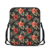 Vintage Tropical Hibiscus Floral Print Rectangular Crossbody Bag