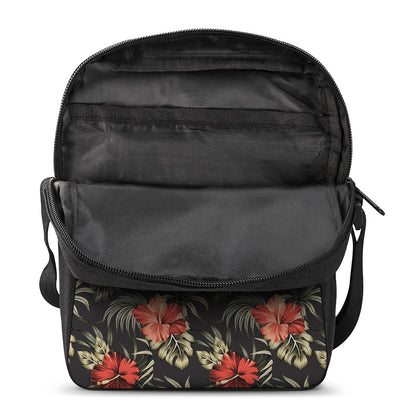 Vintage Tropical Hibiscus Floral Print Rectangular Crossbody Bag