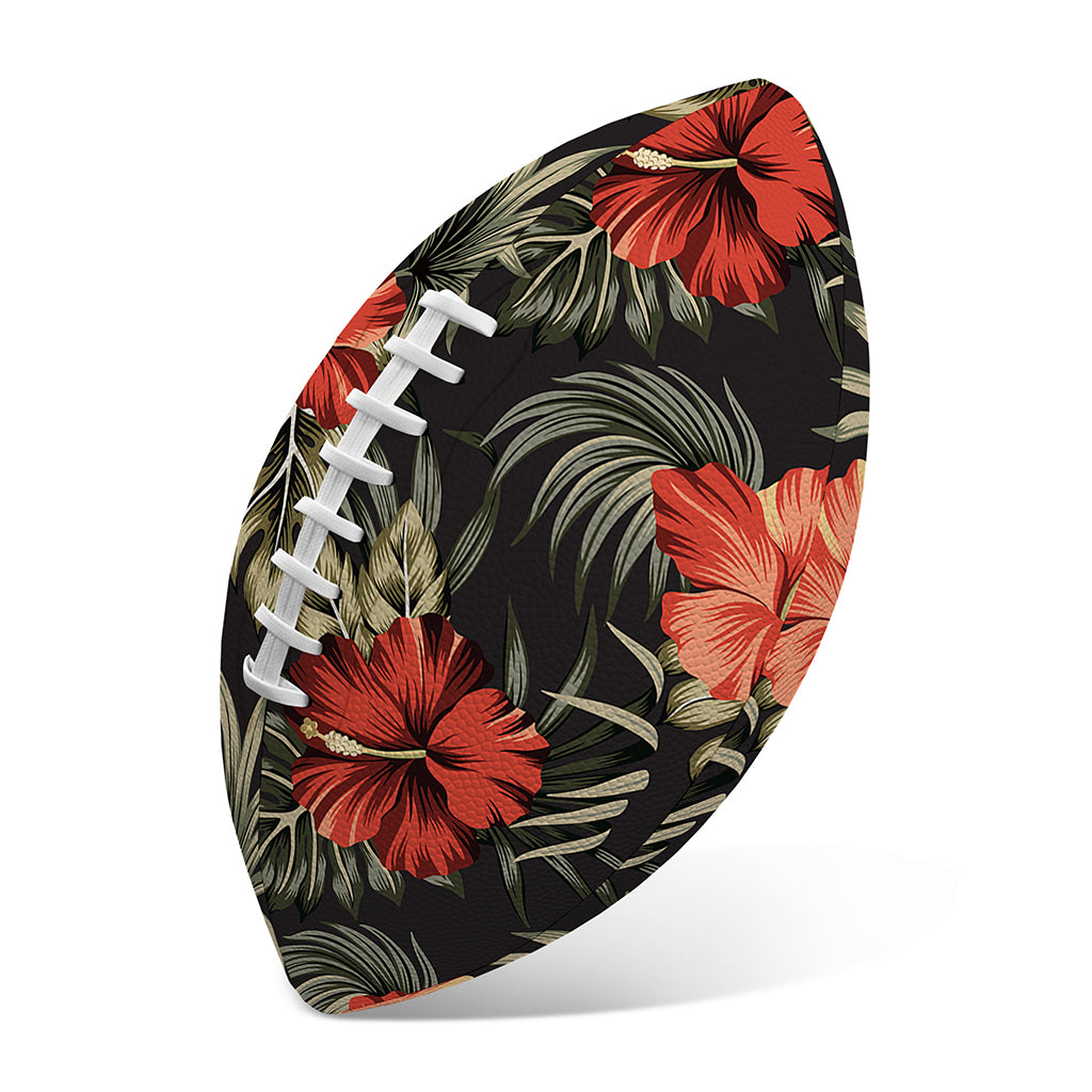 Vintage Tropical Hibiscus Floral Print Rugby Ball