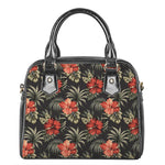 Vintage Tropical Hibiscus Floral Print Shoulder Handbag