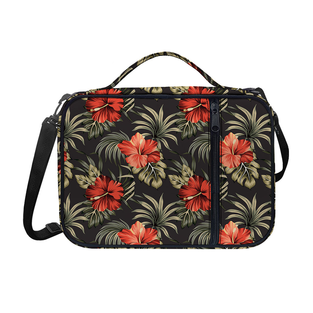 Vintage Tropical Hibiscus Floral Print Shoulder Strap Bible Bag