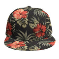 Vintage Tropical Hibiscus Floral Print Snapback Cap
