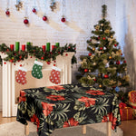 Vintage Tropical Hibiscus Floral Print Tablecloth