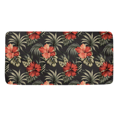Vintage Tropical Hibiscus Floral Print Towel