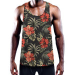 Vintage Tropical Hibiscus Floral Print Training Tank Top