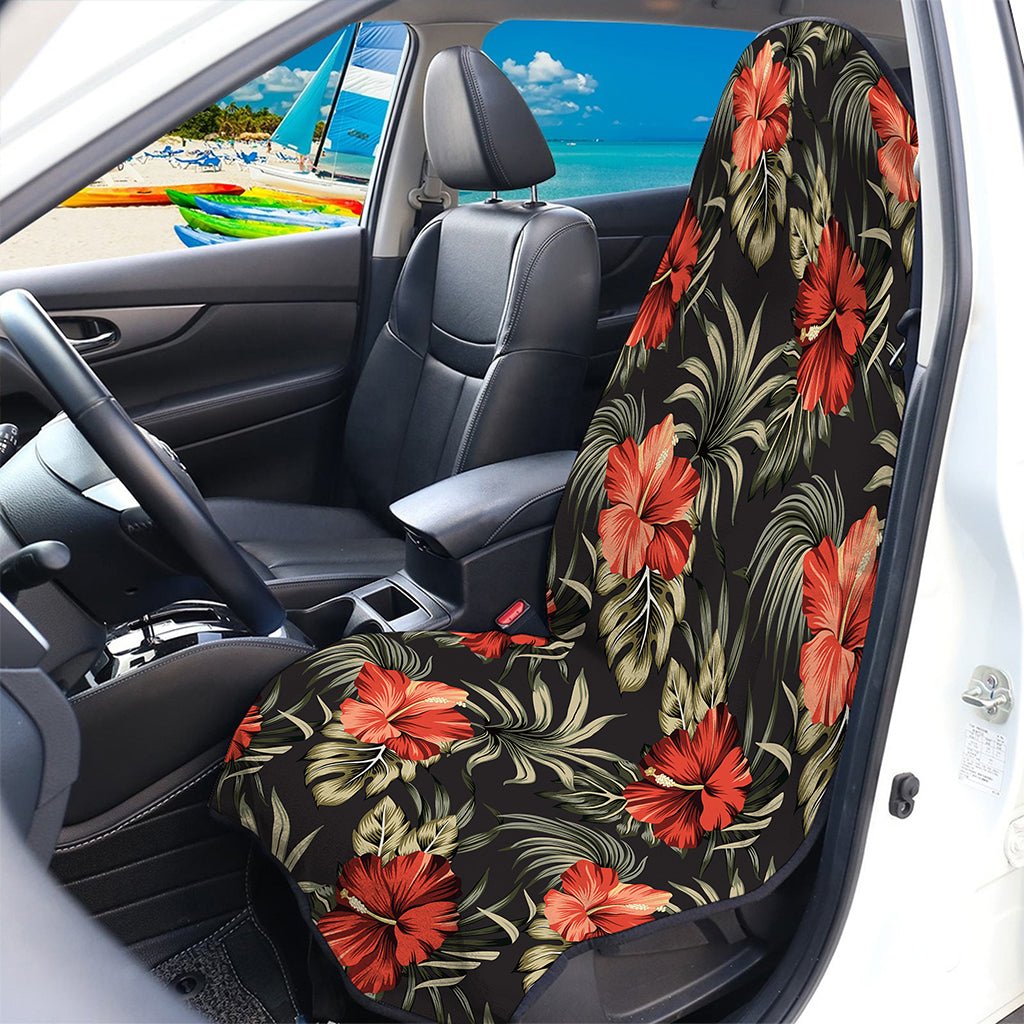Vintage Tropical Hibiscus Floral Print Waterproof Car Seat Cover