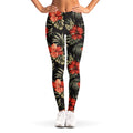 Vintage Tropical Hibiscus Floral Print Women's Leggings