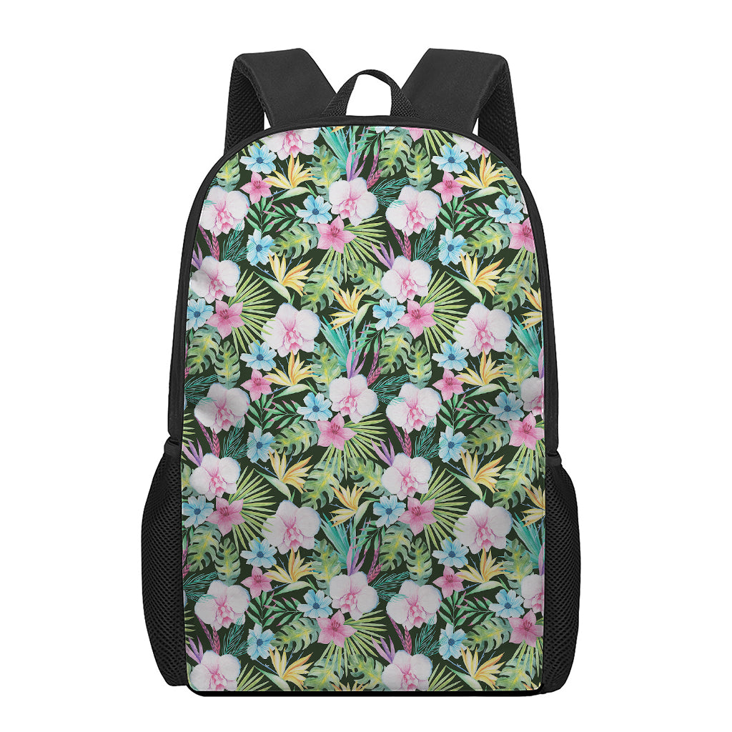 Vintage Tropical Jungle Hawaiian Print 17 Inch Backpack