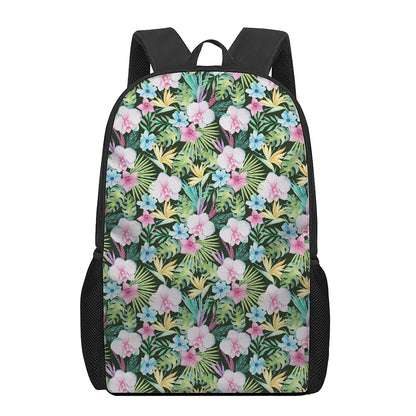 Vintage Tropical Jungle Hawaiian Print 17 Inch Backpack