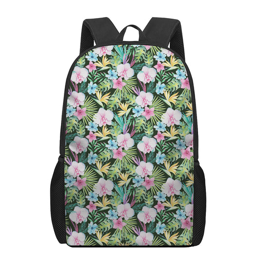 Vintage Tropical Jungle Hawaiian Print 17 Inch Backpack