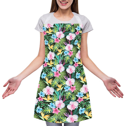 Vintage Tropical Jungle Hawaiian Print Adjustable Apron