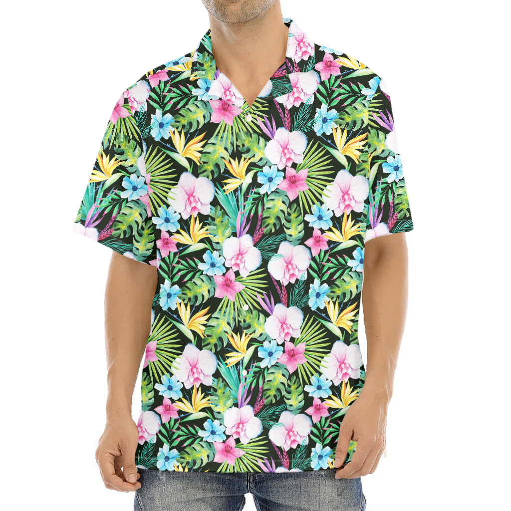 Vintage Tropical Jungle Hawaiian Print Aloha Shirt