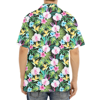 Vintage Tropical Jungle Hawaiian Print Aloha Shirt