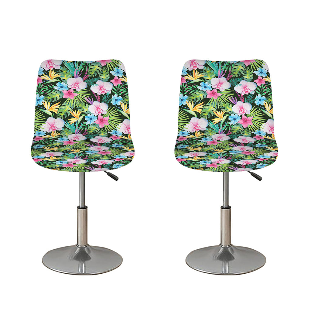 Vintage Tropical Jungle Hawaiian Print Bar Stool Covers