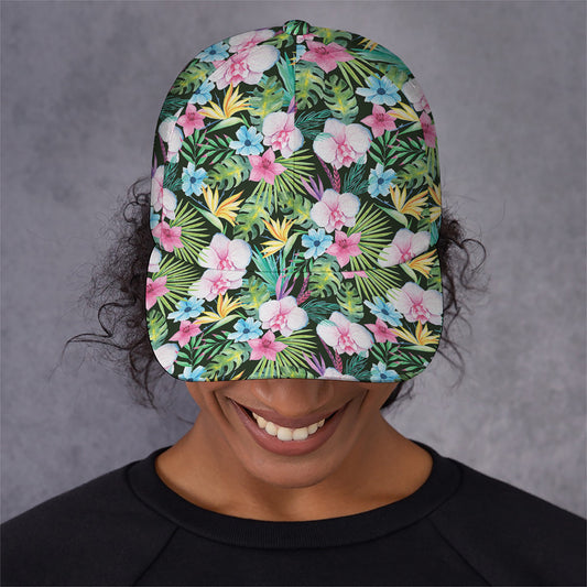 Vintage Tropical Jungle Hawaiian Print Baseball Cap
