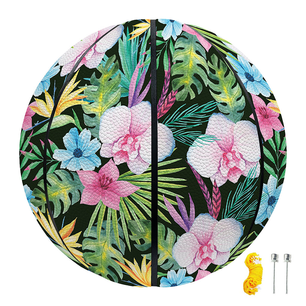 Vintage Tropical Jungle Hawaiian Print Basketball