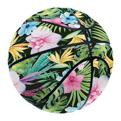 Vintage Tropical Jungle Hawaiian Print Basketball