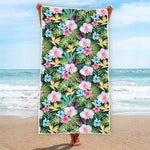 Vintage Tropical Jungle Hawaiian Print Beach Towel
