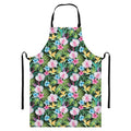 Vintage Tropical Jungle Hawaiian Print Bib Apron With Pocket