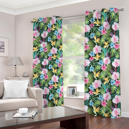 Vintage Tropical Jungle Hawaiian Print Blackout Grommet Curtains