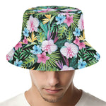Vintage Tropical Jungle Hawaiian Print Bucket Hat