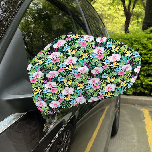 Vintage Tropical Jungle Hawaiian Print Car Side Mirror Covers