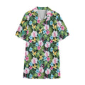 Vintage Tropical Jungle Hawaiian Print Cotton Hawaiian Shirt