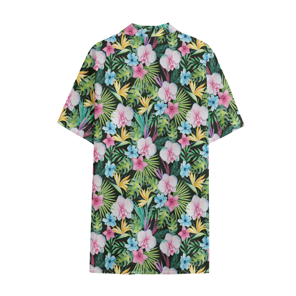 Vintage Tropical Jungle Hawaiian Print Cotton Hawaiian Shirt