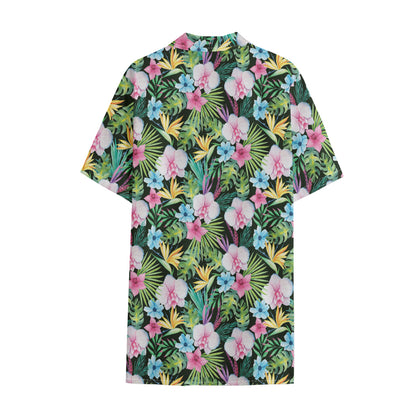 Vintage Tropical Jungle Hawaiian Print Cotton Hawaiian Shirt