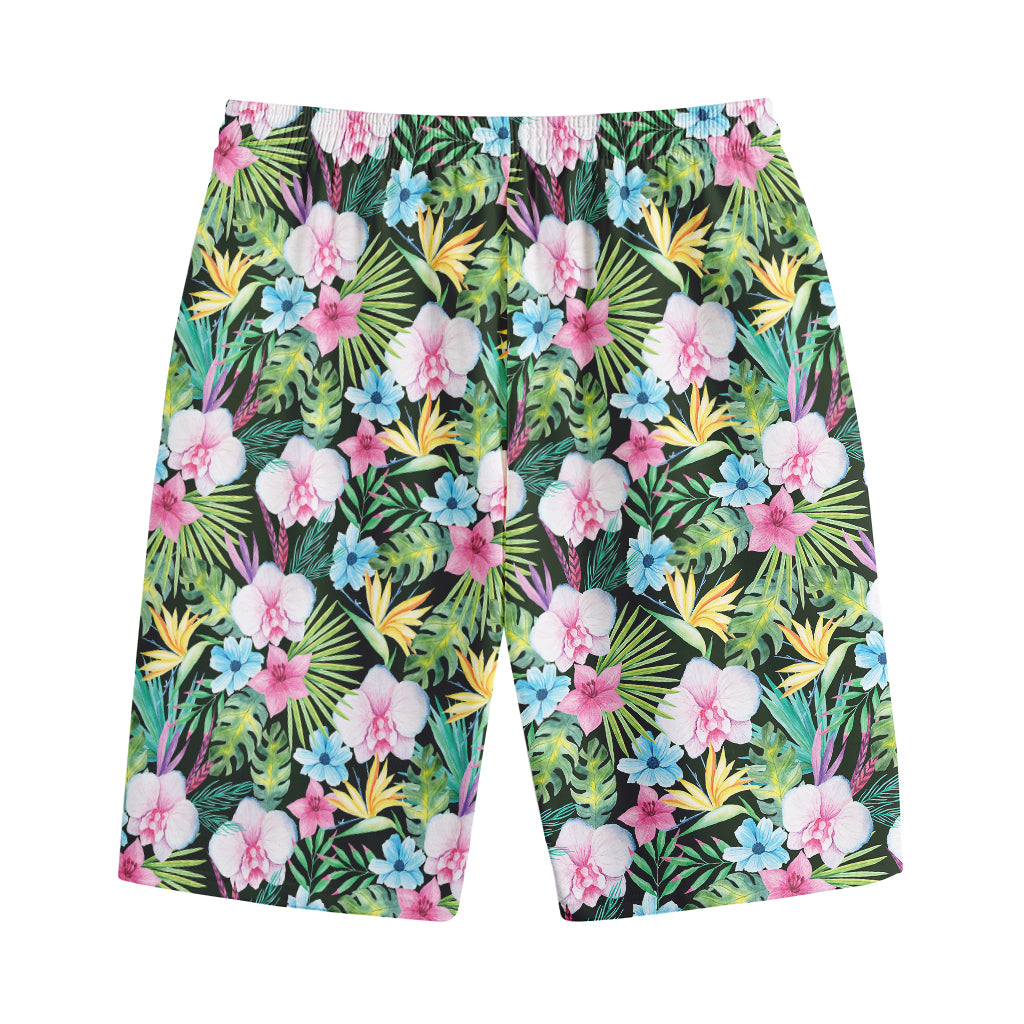 Vintage Tropical Jungle Hawaiian Print Cotton Shorts