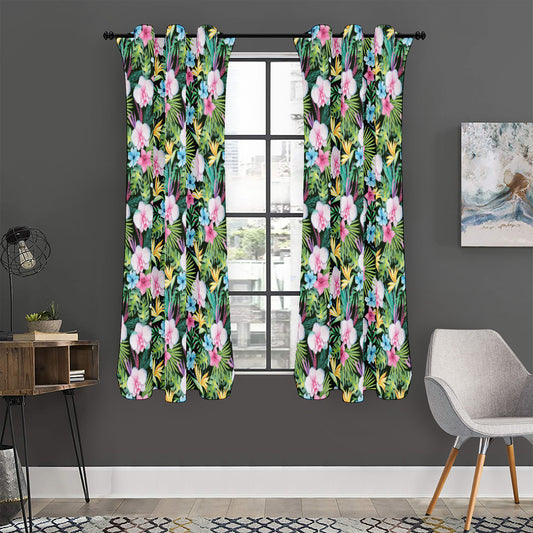 Vintage Tropical Jungle Hawaiian Print Curtain
