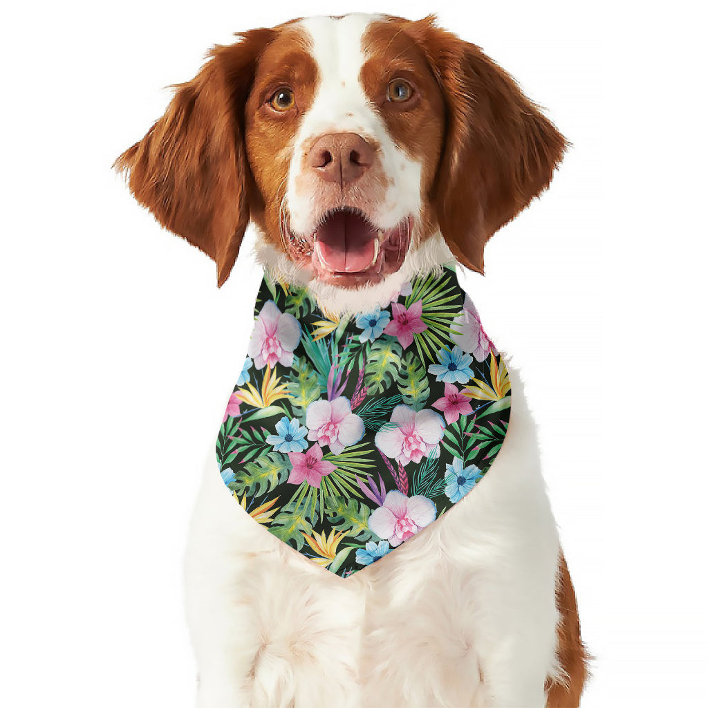 Vintage Tropical Jungle Hawaiian Print Dog Bandana