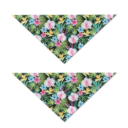 Vintage Tropical Jungle Hawaiian Print Dog Bandana